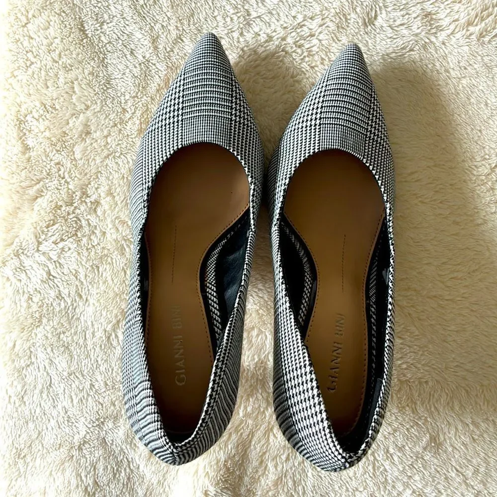 Gianni Bini Houndstooth Black and White 4 Inch Heels Women’s 7 Medium